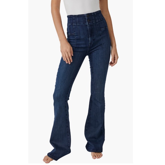 Free People Jayde flare jeans sz 24 color night sky - Picture 4 of 6